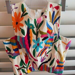 Colorful Embroidered Women's Top